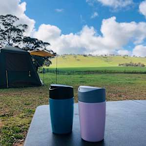 Our morning coffee view, next to the fire pit