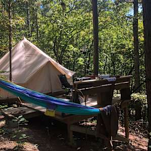 Hillside bell tent