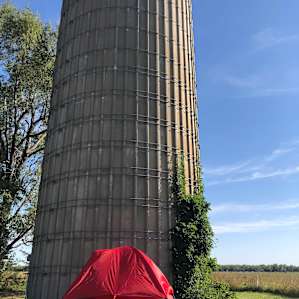 Camping next to a silo!