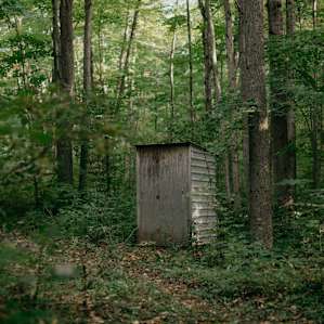 Nestled in the woods near the tent camping is an outhouse which is really nice, especially if traveling in a larger group.