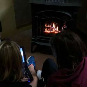 The cabin’s propane heater made us feel so cozy