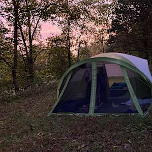 Our campsite at sunset