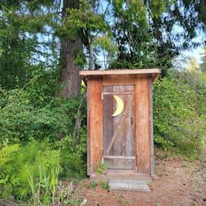 Clean, well appointed composting toilets.