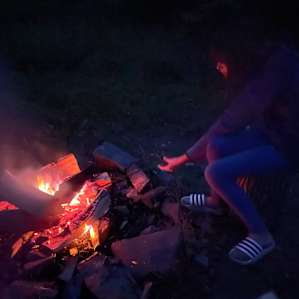 Firewood provided by hosts for a quicker s’more session.