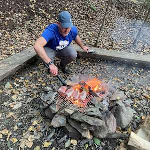 Car Camp In The Woods Near A Lake