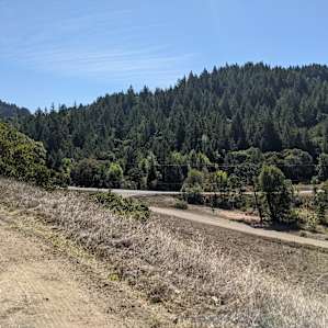 View about a third of the way up the campsite (you drive up a dirt road).