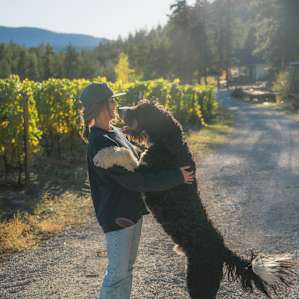 Bernie the dog is so friendly! We had a blast hanging out with him.