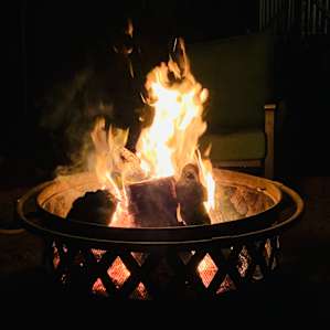 This is the wood burning fire pit in the communal area.