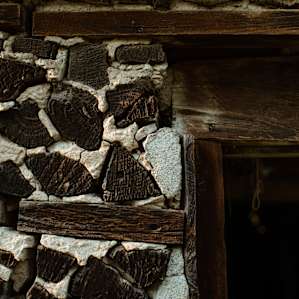 The old barn is super beautifully crafted and interesting to look at, built in an old Japanese style of burnt wood.