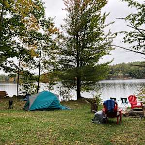 Wooded Tent Camping on Lake