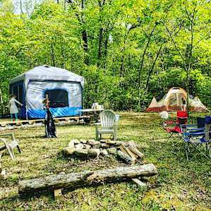 Kids tent camped while the adults enjoyed the bed!