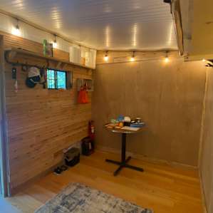Great interior setup- I’m not sure how long the battery would last for solar lights, but I turned them on every night to get ready for bed and for reading and they never went out!