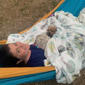 Enjoying the hammock.