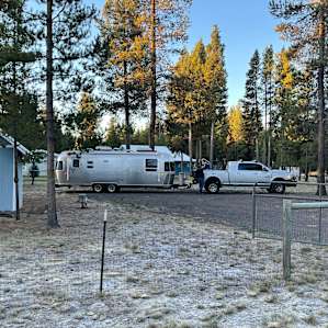 Picture of our rig - from the street. You can see the gate (which Amy unlocked for us) in the foreground. Nice flat property. You can see proximity of “neighbors” in the back. We didn’t see/hear anyone while we were there.