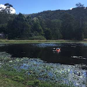 Kayaking on the dam