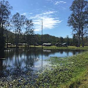 Looking back at the dam and toilet area