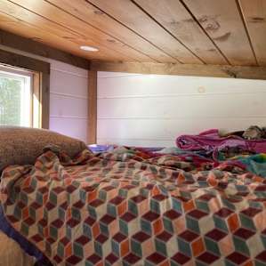 One double bed on other side of loft