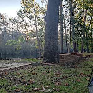 View of water from tent