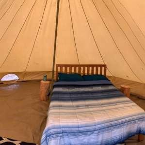 Panorama of inside the tent.