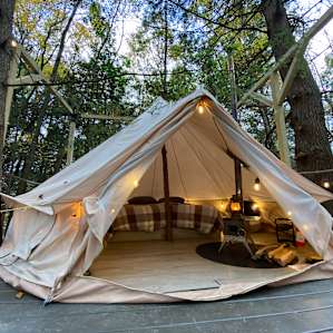 Glamping Yurt Over Looking Waterfall