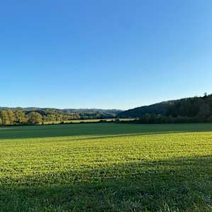 Views of the farmland from the front gate