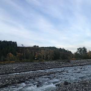 There are paths down to the river where you can walk on the rocks!