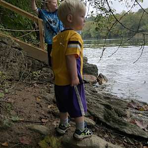 Skipping stones in the river