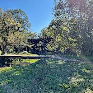 Train trestle right by the site
