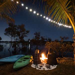 campfire on the waters edge, cant beat it but dont forget the mozzie spray