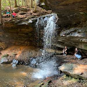 Falls just a few minute drive down from campsite and maybe a 10min hike. And our youngest teen enjoyed the cold pool of water.