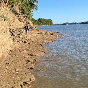 Lots of shoreline to walk along by the river