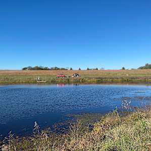 View of our campsite from across the pond