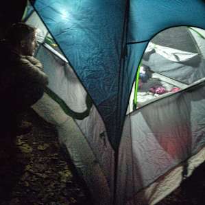 We had room for a four person tent, 2 sleeping hammocks with tarp + 1 hammock for the kids to hang out in. We STILL could have fit more on the site.