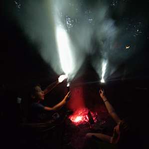 Firepits at each camp area. When it gets dark at night, it is perfect. We were able to see the stars and enjoy our evening in peace.