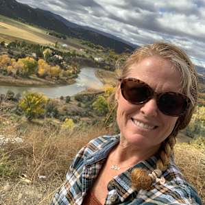 Animas River that runs by her property
