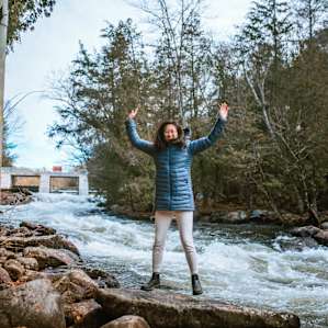 Maria could not hold her excitement for the rapids!