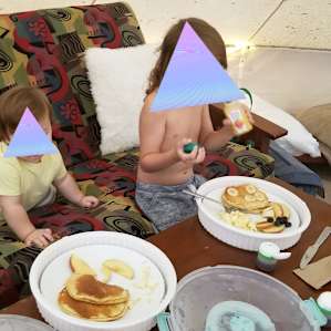 Enjoying Chef Brandi's breakfast