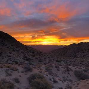 Tent camping in a quiet canyon