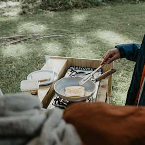 Enjoying breakky in nature