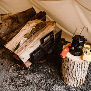 We were provided plenty of wood and everything we needed for building our campfire.