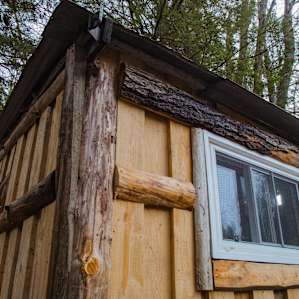 He made it a priority for lots of natural light to get in the cabin so here you see the back window.