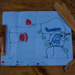 Dave's land is sprawling, so he offers a map upon arrival for your own adventures.
