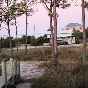 Looking back at RV site from the dock