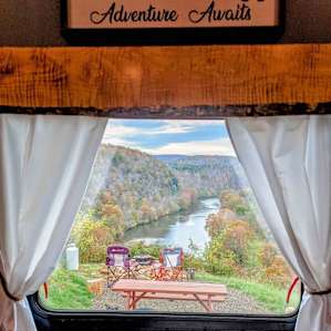 View from the inside of our RV in our site