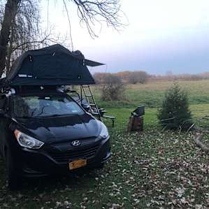 My first night in my rooftop tent on a road trip from NY