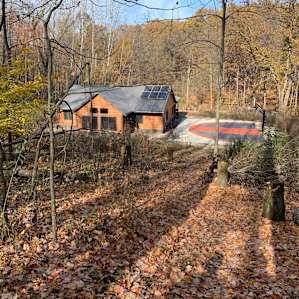 Cabin in the woods.