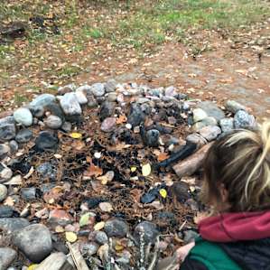 Huge bonfire space near the creek