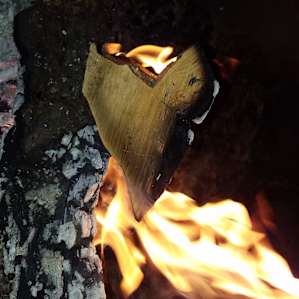 I got a heart-shaped piece of wood.