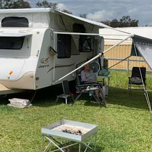 Campsite set up, lots of room with great space between campers, firepit allowed, good amenities and friendly host.