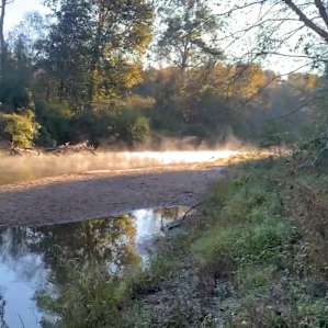 Fog rising off of the water first thing in the morning.